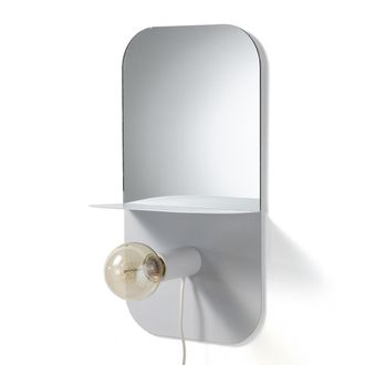 Oresteluchetta L&aacute;mpara Magn&eacute;tica Con Estante Y Espejo De Pared Tamala White