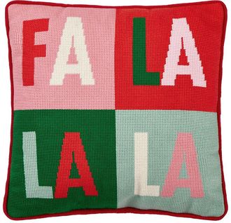 Ampersand Heart Ampersand Fa La La Quadrant Embroidered Pillow