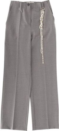 Circus Hotel Neutrals Straight-Leg Virgin Wool Tailored Pants