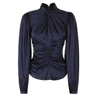 Isabel Marant Depsona Zijden Blouse - Dames - Blouses & Shirts - Blauw - Maat: XS Zijde