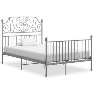 vidaXL Estructura De Cama Sin Colch&oacute;n Metal Gris 120x200 Cm Vidaxl