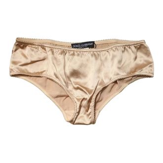 Dolce & Gabbana Bottoms, female, Beige, Size: S Stretch Satin Brief
