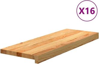 vidaXL Vidaxl - Pelda&ntilde;os De Escalera 16 Uds Madera Maciza Roble Marr&oacute;n Claro