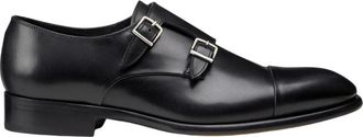 Doucal's Monk Strap Schoenen - Heren - Nette schoenen - Zwart - 42 EU - Leer - Schoenen