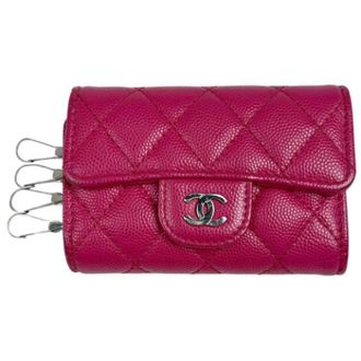 Chanel Pre-owned Accessories, female, Pink, Size: ONE SIZE Pre-owned Leather Key Holder
