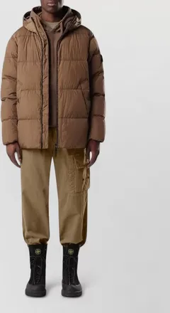 Stone Island quilted hooded puffer coat