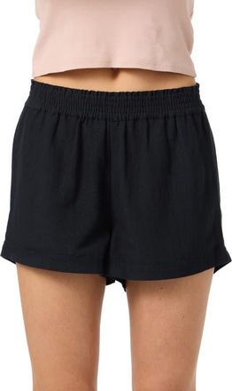 O'Neill Sanders Smocked Waist Shorts in Black at Nordstrom, Size Xx-Large