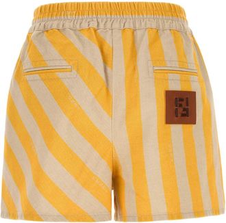 Fendi Pequin Shorts - Yellow
