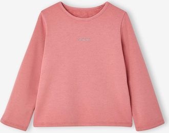 Vertbaudet Langarmshirt aus Fleece f&uuml;r M&auml;dchen blush