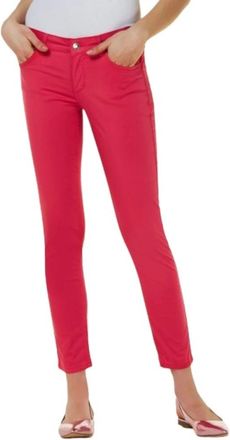Liu Jo Skinny Roze Cropped Broek - Dames - Vrijetijds broeken - Roze - W32 - Broeken