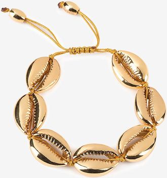 Tohum Design Goldenes Kordelarmband Large Puka Shell