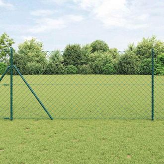 vidaXL Vidaxl - Valla De Eslabones De Cadena Con Postes Verde 1.2 X 25 M Acero