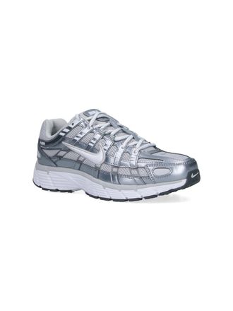 Nike Metallic Silver Running-Inspired Sneaker - Silver