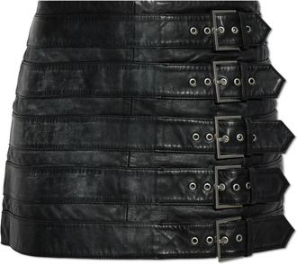 AllSaints Leather Mini Skirt Betty - Dames - Leren & Su&egrave;de rokken - Zwart - S - Leer - Rokken