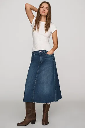 Mother The Circle Denim Midi Skirt
