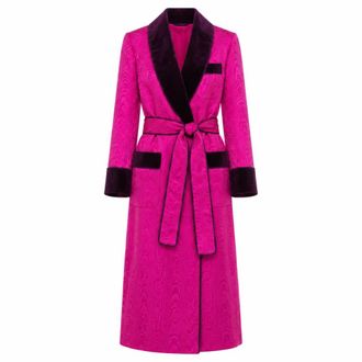 Dolce & Gabbana Velvet Contrast Wikkeljas - Dames - Mantels - Roze - Maat: XS Velours