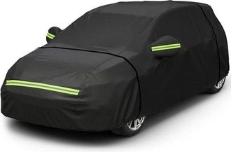 OEM Funda Impermeable Para Coche - Funda Exterior Para Hatchback - Protege Tu Coche - Tela Oxford De 5 Capas - Longitud: 370-400 Cm - Color Negro