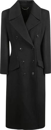 Ermanno Scervino Double-Breasted Wide Lapel Wool Coat - Dames - Mantel - Zwart - XS - Wol - Jassen