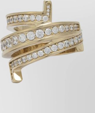 Ferragamo spiral ring featuring embedded gemstones