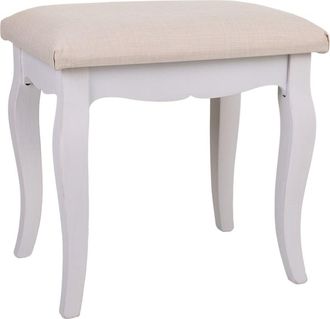 Wanderlust Deco Banqueta de madera blanca 42x31,5x41,5 cm