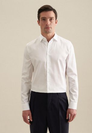 Seidensticker Businesshemd SEIDENSTICKER Schwarze Rose, Herren, Gr. XL (43), verl&auml;ngerte &Auml;rmell&auml;ngen, weiss (wei&szlig;), 100% Baumwolle, unifarben, slim fit, 2-Knopf-Man