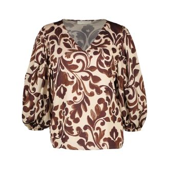 Amélie & Amélie Dames, Blouses & Shirts, Bruin, Maat: XL