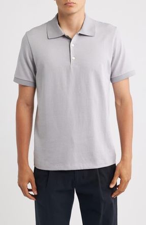 Theory Geometric Jacquard Cotton Polo in Fog at Nordstrom, Size Xx-Large