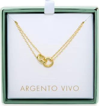 Argento Vivo Interlocking Circle Double Chain Necklace in Gold at Nordstrom Rack