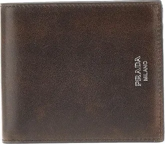 Prada Vintage effect leather bi-fold wallet Man One Size