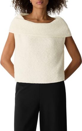 Eileen Fisher Cowl Neck Organic Cotton Blend Sweater in Ecru at Nordstrom, Size X-Large