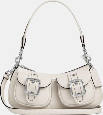 Coach Womens Pebbled Leather Ashton Bag with Strap - White - One Size