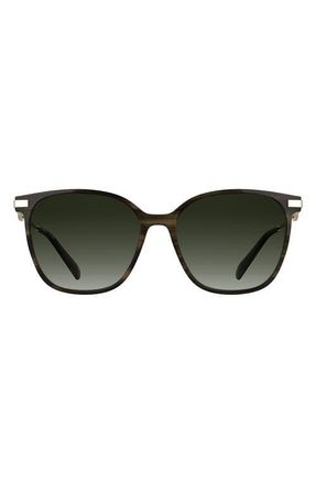 Longchamp Foulonn 55mm Gradient Modified Rectangular Sunglasses in Striped Brown at Nordstrom