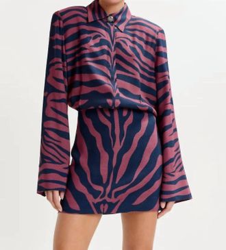 Essentiel Isniper Shirt Mini Dress In Fudge Frappe Combo