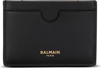 Balmain Anthem Kalfsleer Kaarthouder - Dames - Portefeuilles - Zwart - ONE Size - Leer - Accessoires