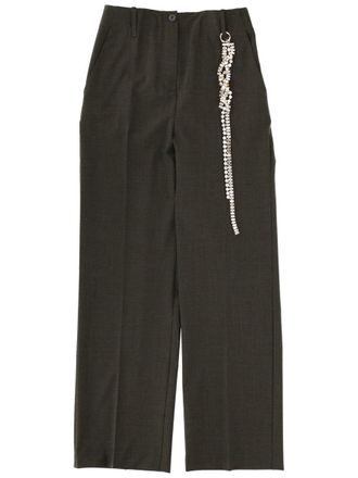 Circus Hotel Neutrals Straight-Leg Virgin Wool Tailored Pants