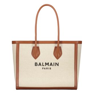 Balmain Tote Bags, female, Beige, Size: ONE SIZE Tote Bag with Logo
