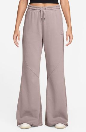 Nike Jordan Sportswear Wide Leg Cotton Sweatpants in Particle Rose/Barely Rose at Nordstrom, Size Xx-Large