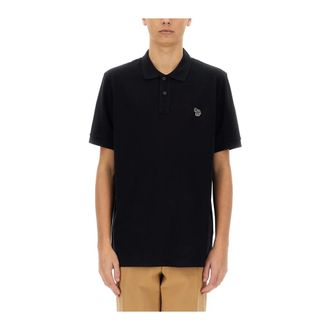 Paul Smith Tops, Heren, Blauw, L, Katoen, Zebra Poloshirt