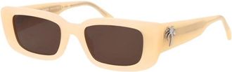 Palm Angels Yosemite Zonnebril - unisex - Zonnebrillen - Beige - ONE Size - Accessoires