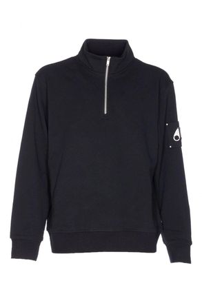 Moose Knuckles HARTSFIELD 1/4 ZIP SWEATSHIRT Size: XXL, colour: BLACK