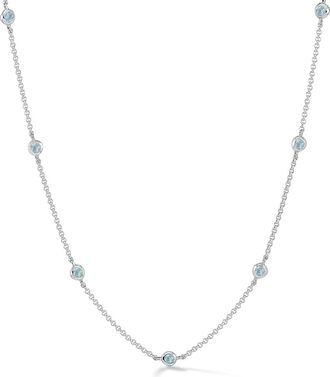 Dower & Hall Aquamarine Dewdrop Chain Necklace