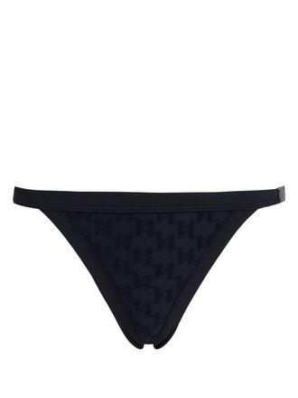 Karl Lagerfeld Bikinislip met monogram - Zwart
