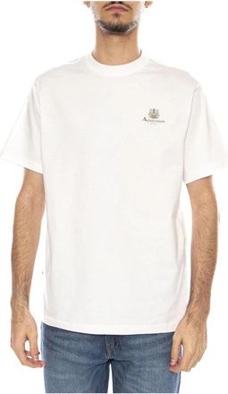 Aquascutum T-shirt met ronde hals - Heren - T-shirts - Wit - S - Katoen - Tops