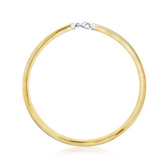 Ross-Simons Italian Sterling Silver and 18kt Gold Over Sterling Reversible Omega Necklace