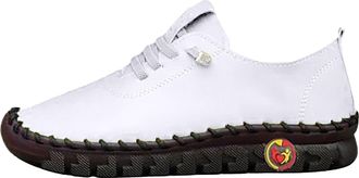 Generic Womens Sport and Outdoor shoesWomens Running Trainers Leather Orthopedic Shoes Lightweight Wide Fit Wedge Trainers Comfortable Lace up Walking Sneaker