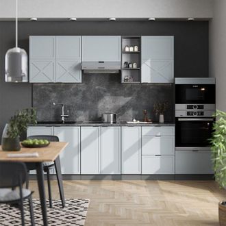 Vicco Mueble De Cocina Fame-line, Azul Claro/gris Antracita, 280 Cm, Et Antracita, Vicco