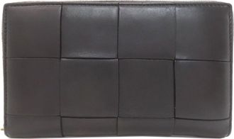 Bottega Veneta Black Leather Long Wallet (Bi-Fold) (Pre-Owned)