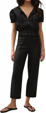 Faithfull The Brand Fiora Buttons Down Front Blouse In Fresco Lace Black
