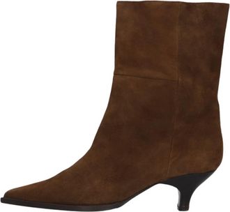 Omoda Bruin Su&egrave;de Enkellaarsjes Av 254 - Dames - Cowboylaarzen - Bruin - 39 EU - Su&egrave;de - Schoenen