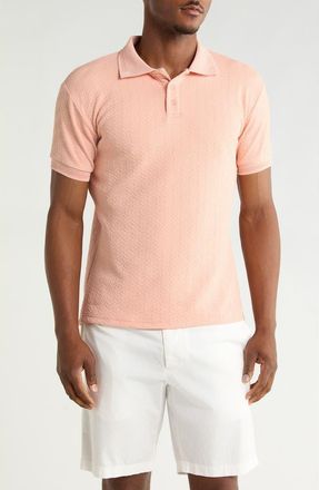 T.R. Premium Modern Fit Textured Polo in Dark Pink at Nordstrom Rack, Size Xx-Large